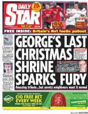 Daily Star () Newspaper Front Page for 18 December 2017
