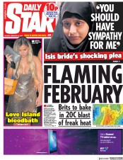 Daily Star () Newspaper Front Page for 18 February 2019