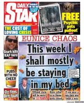 Daily Star () Newspaper Front Page for 18 February 2022