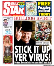 Daily Star () Newspaper Front Page for 18 March 2020