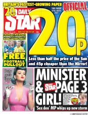 Daily Star () Newspaper Front Page for 18 April 2016