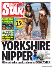 Daily Star () Newspaper Front Page for 18 April 2019