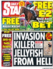 Daily Star () Newspaper Front Page for 18 June 2015