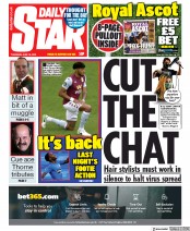 Daily Star () Newspaper Front Page for 18 June 2020
