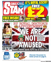 Daily Star () Newspaper Front Page for 18 June 2022