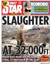 Daily Star () Newspaper Front Page for 18 July 2014