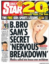 Daily Star () Newspaper Front Page for 18 August 2016