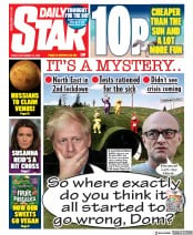 Daily Star () Newspaper Front Page for 18 September 2020