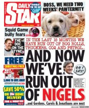Daily Star () Newspaper Front Page for 19 October 2021
