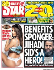Daily Star () Newspaper Front Page for 19 January 2016