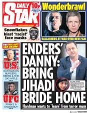 Daily Star () Newspaper Front Page for 19 February 2019