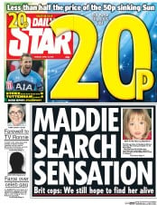 Daily Star () Newspaper Front Page for 19 April 2016