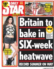 Daily Star () Newspaper Front Page for 19 May 2014