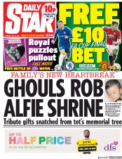 Daily Star () Newspaper Front Page for 19 May 2018