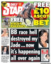 Daily Star () Newspaper Front Page for 19 June 2013