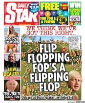 Daily Star () Newspaper Front Page for 19 July 2021