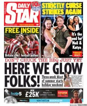 Daily Star () Newspaper Front Page for 19 August 2019