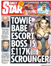 Daily Star () Newspaper Front Page for 1 October 2015