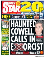 Daily Star () Newspaper Front Page for 1 October 2016