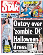 Daily Star () Newspaper Front Page for 1 October 2018