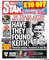 Daily Star () Newspaper Front Page for 1 October 2022