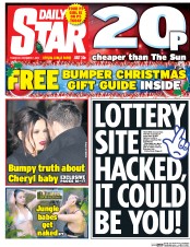 Daily Star () Newspaper Front Page for 1 December 2016
