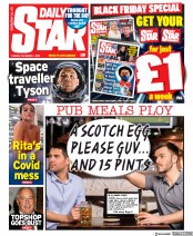 Daily Star () Newspaper Front Page for 1 December 2020