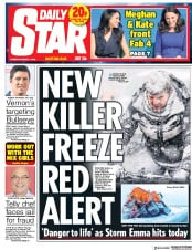 Daily Star () Newspaper Front Page for 1 March 2018