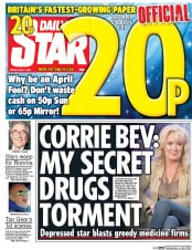 Daily Star () Newspaper Front Page for 1 April 2016