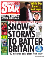 Daily Star () Newspaper Front Page for 1 April 2019
