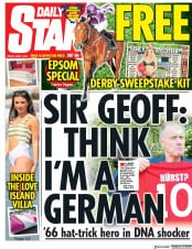 Daily Star () Newspaper Front Page for 1 June 2018