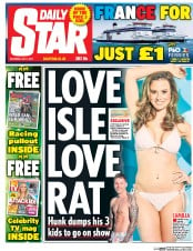 Daily Star () Newspaper Front Page for 1 July 2017