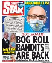 Daily Star () Newspaper Front Page for 1 July 2020