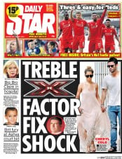 Daily Star () Newspaper Front Page for 1 September 2014