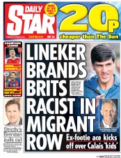 Daily Star () Newspaper Front Page for 20 October 2016