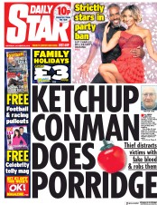 Daily Star () Newspaper Front Page for 20 October 2018