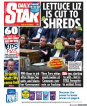 Daily Star () Newspaper Front Page for 20 October 2022