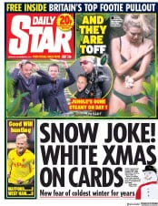 Daily Star () Newspaper Front Page for 20 November 2017