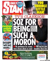 Daily Star () Newspaper Front Page for 20 December 2022