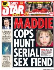 Daily Star () Newspaper Front Page for 20 March 2014