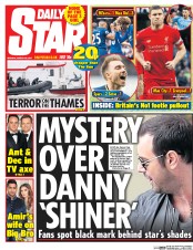 Daily Star () Newspaper Front Page for 20 March 2017