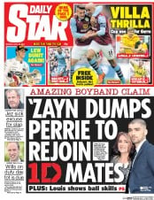 Daily Star () Newspaper Front Page for 20 April 2015