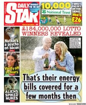 Daily Star () Newspaper Front Page for 20 May 2022