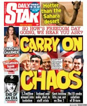 Daily Star () Newspaper Front Page for 20 July 2021