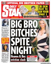 Daily Star () Newspaper Front Page for 20 September 2011
