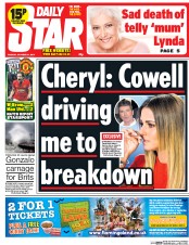 Daily Star () Newspaper Front Page for 21 October 2014