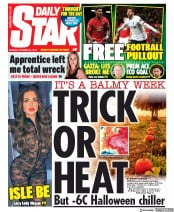 Daily Star () Newspaper Front Page for 21 October 2019