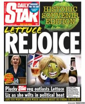 Daily Star () Newspaper Front Page for 21 October 2022