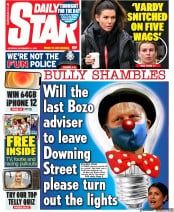 Daily Star () Newspaper Front Page for 21 November 2020