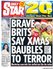 Daily Star () Newspaper Front Page for 21 December 2016